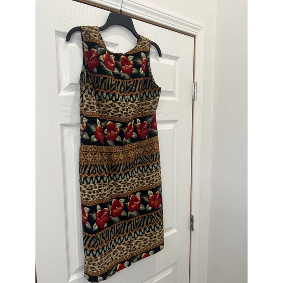 Rare Vintage Kathie Lee dress with mixed tropical print size 10 - Picture 6 of 7